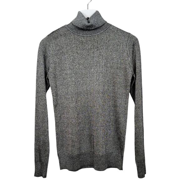 Joseph A. Metallic Shimmer Rayon Knit Turtleneck Sweater - Size  S - Picture 2 of 7